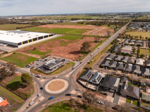 Aerial view of Edinburgh North fast-food and retail hub site
